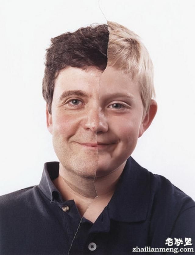 将父母的半张脸与子女的拼凑在一起...基因太强大！