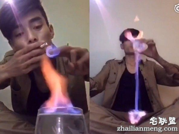 瞎嘚瑟！小伙喝火酒手滑撒到裤裆上瞬间起火上演“火烤小鸟”