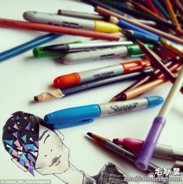 发型师逆天了 头发可染成各种图案 来个波点头！