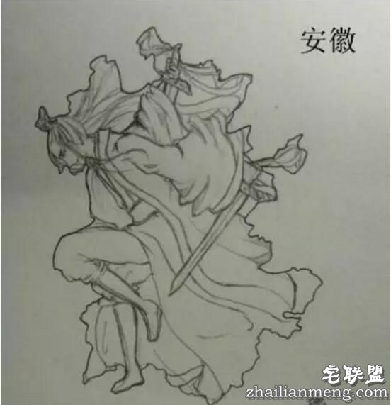 中国地图竟然是一个大美女