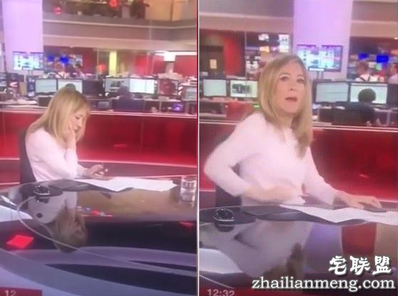 糗大了！英国知名主播在新闻画面切回时还在玩手机