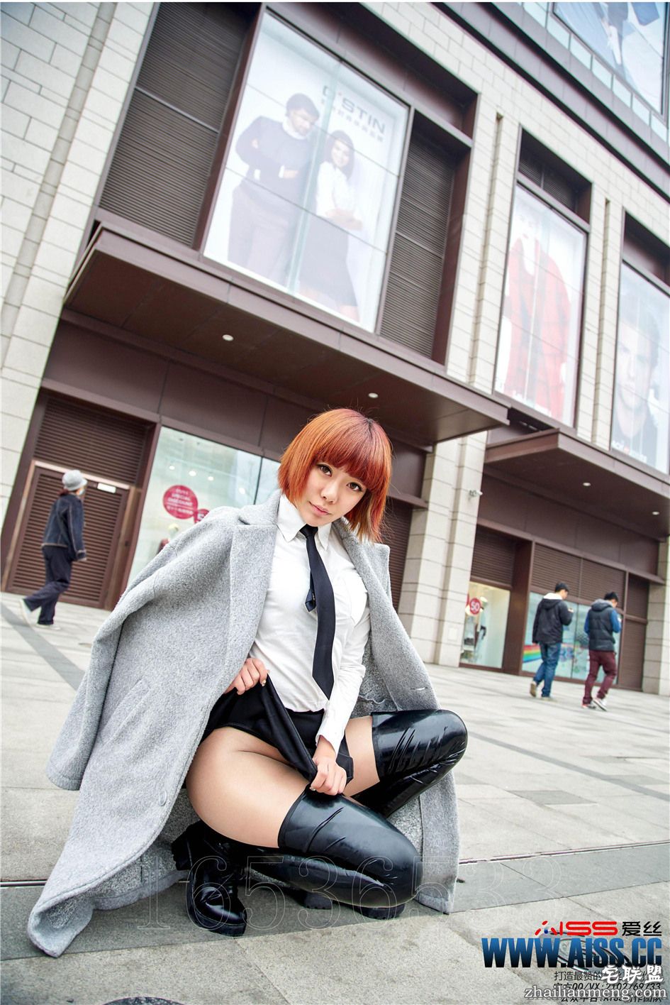 [爱丝] 气质短发美女萱萱恨天高长靴高清图片 第113期第5张