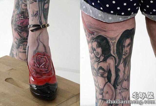 52岁老妇痴迷纹身，身体上80%的皮肤都有纹身