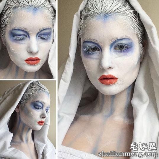 19岁女孩展示自己的恐怖妆容，她素颜让人意外