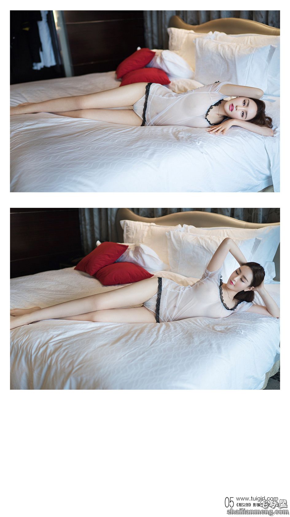 [推女郎] 红人女神国际MiuMiu深v透视蕾丝装写真 第81期第4张