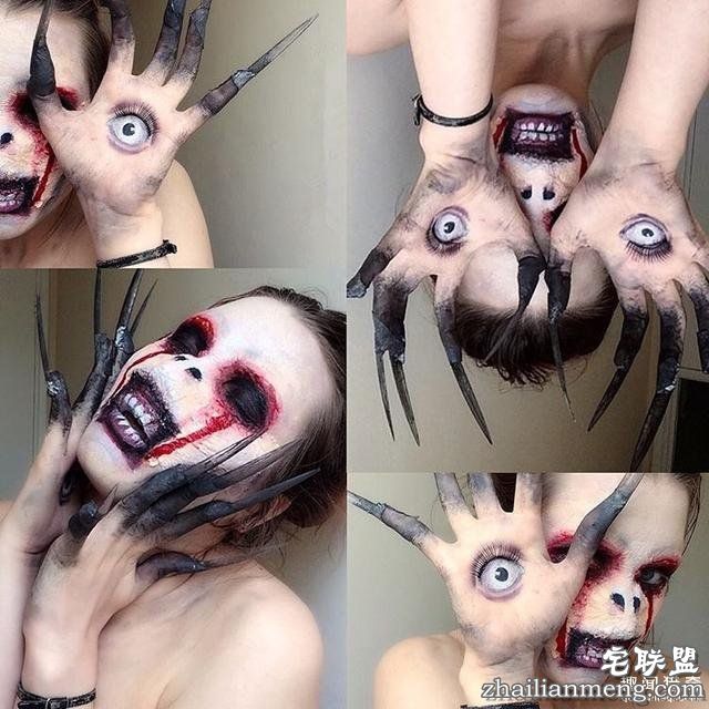 19岁女孩展示自己的恐怖妆容，她素颜让人意外