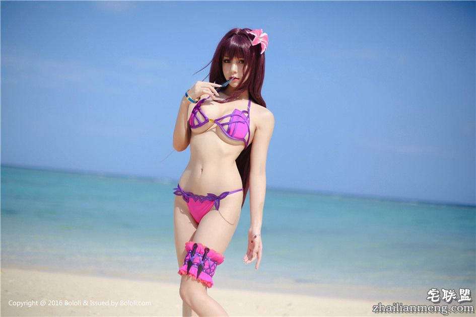 [波萝社] 比基尼小萝莉夏美酱海边巨乳写真摄影图 VOL.136第4张