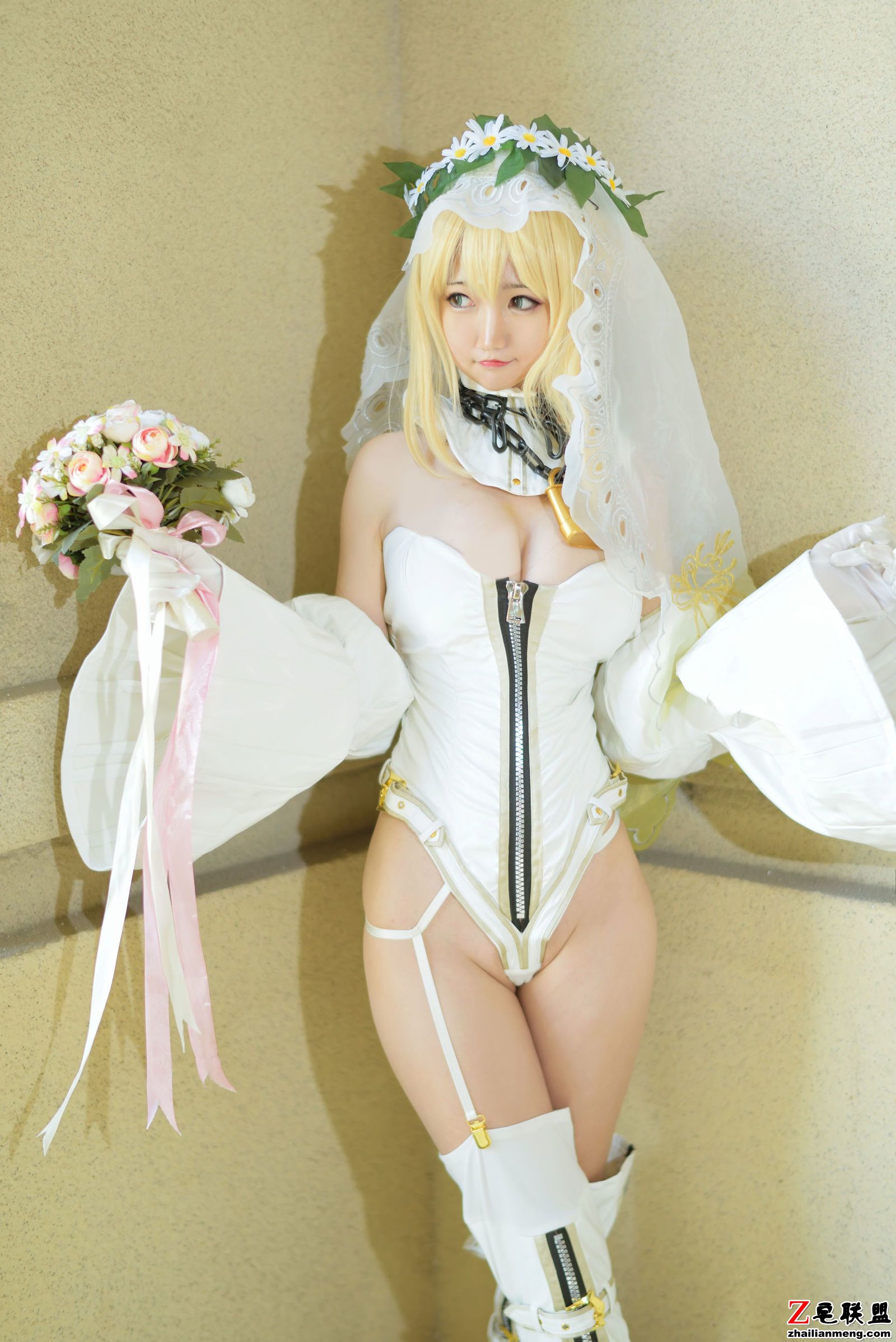 [CosPlay美女] Nagesa魔物女 - 白衣骑士 写真套图第3张