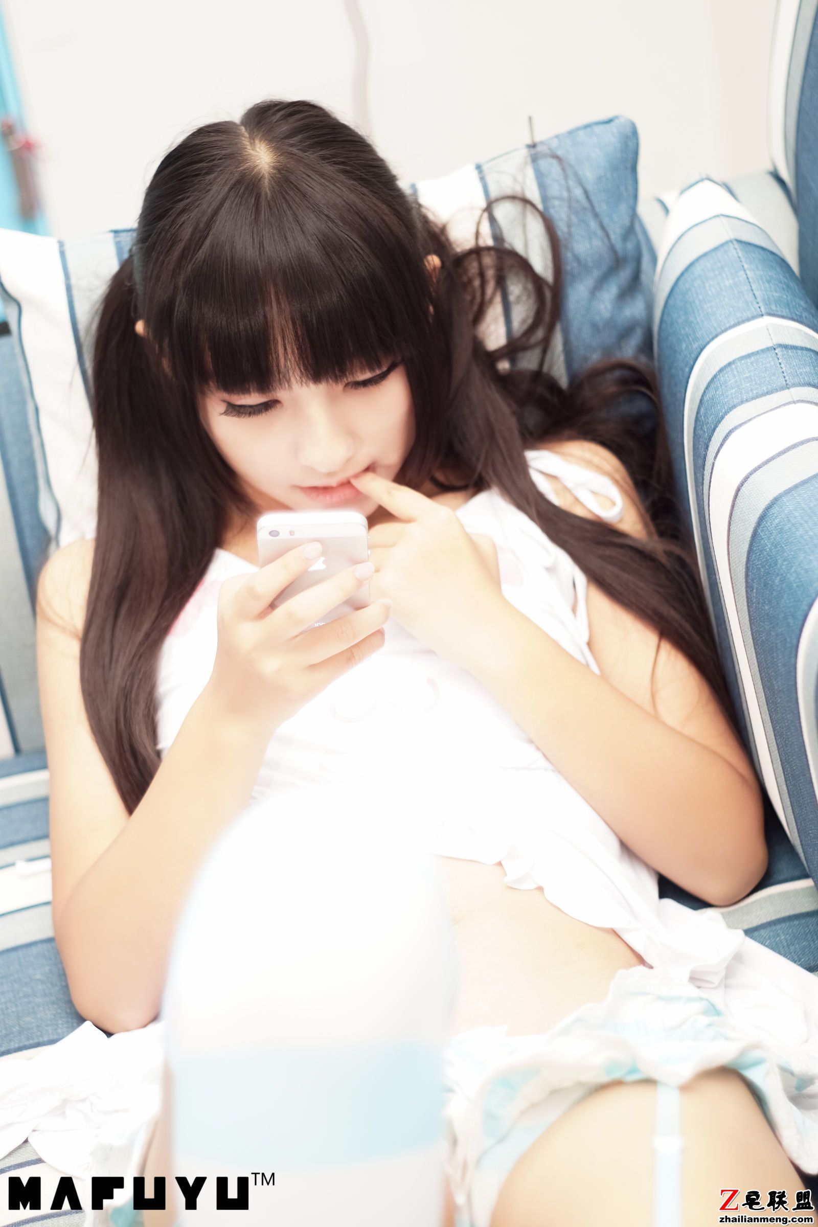 [CosPlay美女] 神楽板真冬 - 蓝白条纹系列 写真套图第7张