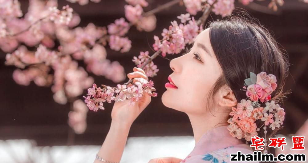 日本和服美女樱花树下唯美梦幻摄影写真图片第5张